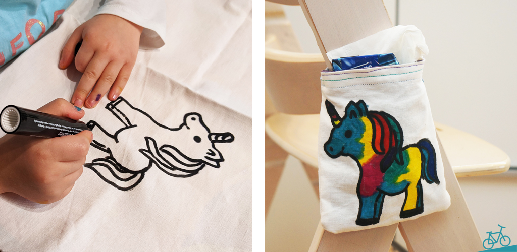 Upcycling-Taschentuch-Beutel für den Kinderstuhl nähen – Upcycling